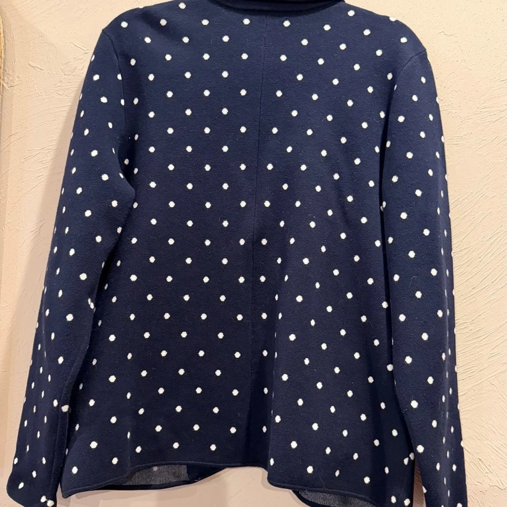 Navy Polka Dot Women's Blazer - Picture 4 of 9